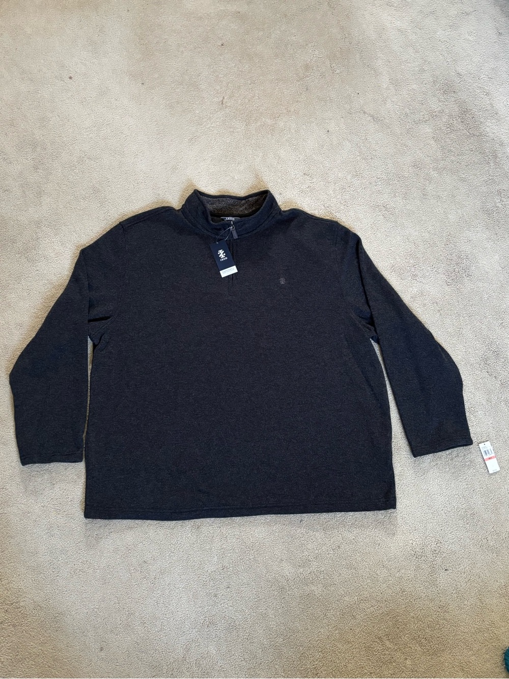 Izod Men's Black Quarter Zip Sweater